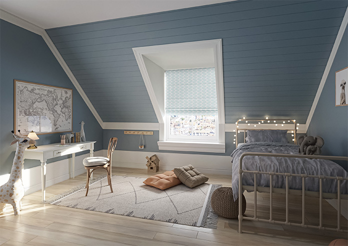 Whaling Around, Aqua - Roman Blind - Image 6